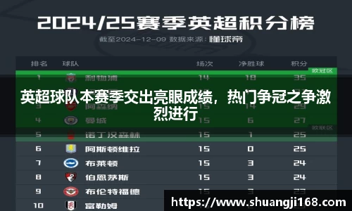 英超球队本赛季交出亮眼成绩，热门争冠之争激烈进行